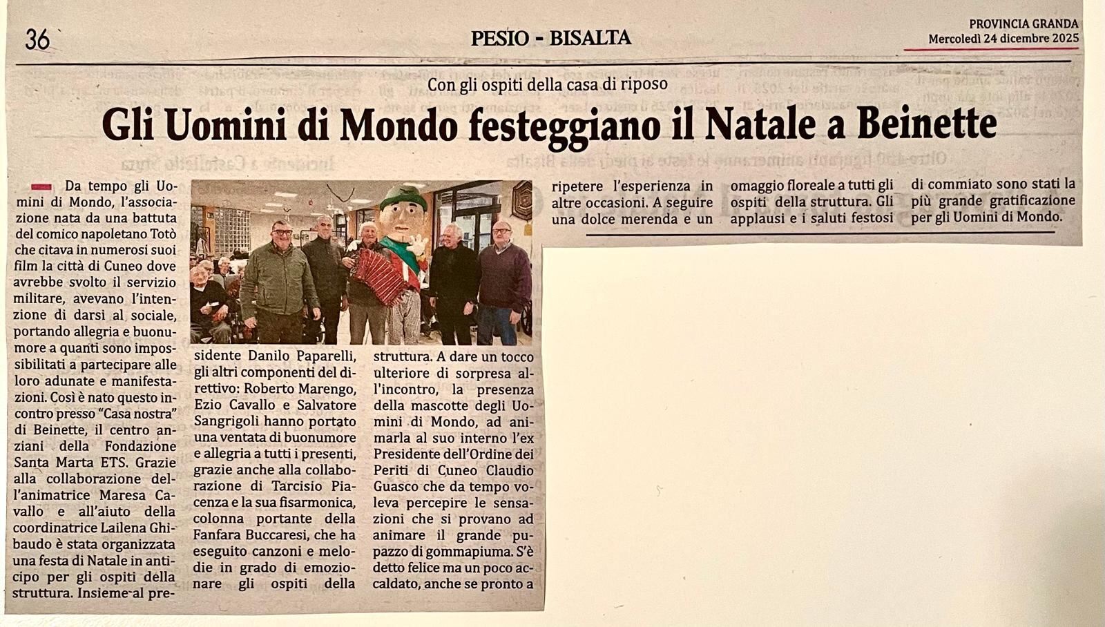 Gallery: Gli Uomini di Mondo festeggiano il Natale con gli ospiti della casa di riposo di Beinette - 21